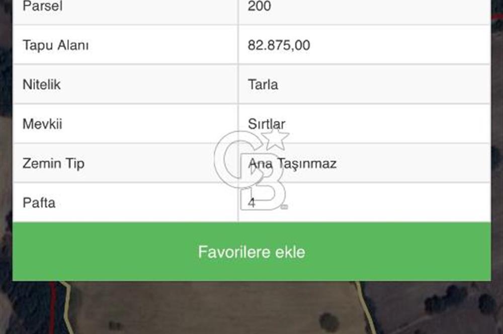 Satılık Tarla Çanakkale Çan Şerbetli 82875m² Yatırım - Görsel 7