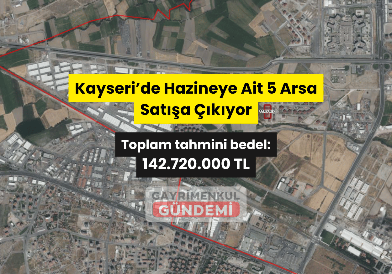 Kayseri'de Hazineye Ait 5 Arsa Satışa Sunuluyor