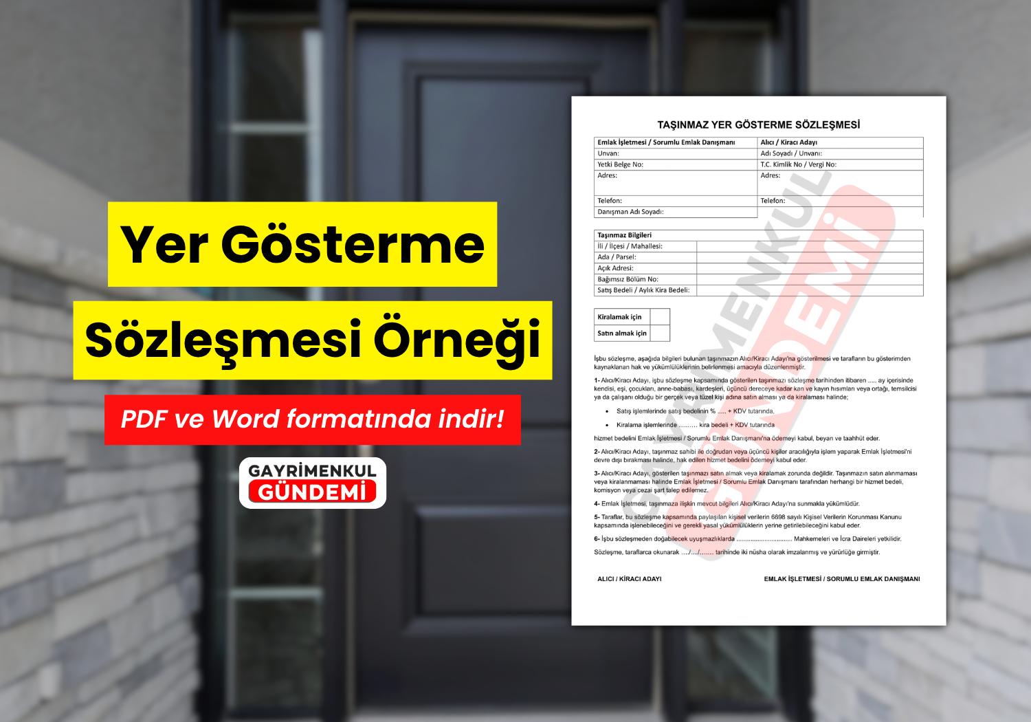 Taşınmaz Yer Gösterme Sözleşmeleri Güncel Mevzuata Uygun Örneklerle Açıklanıyor